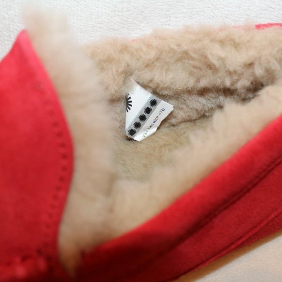 NIB UGG‎ MEN'S ASCOT SUEDE UGGPURE LINED SLIP ON SLIPPERS RED - Picture 7 of 8